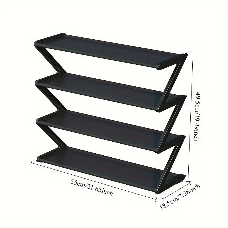 4-Tier Z-Shelf Shoe Rack