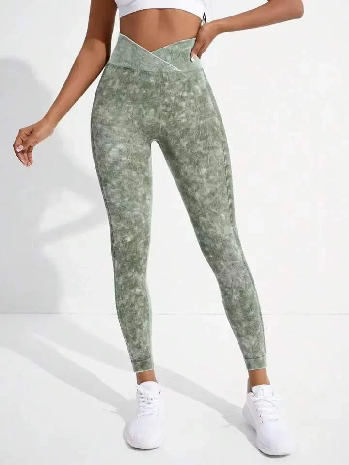 Seamless Cross-Waist Peach-Shape Leggings