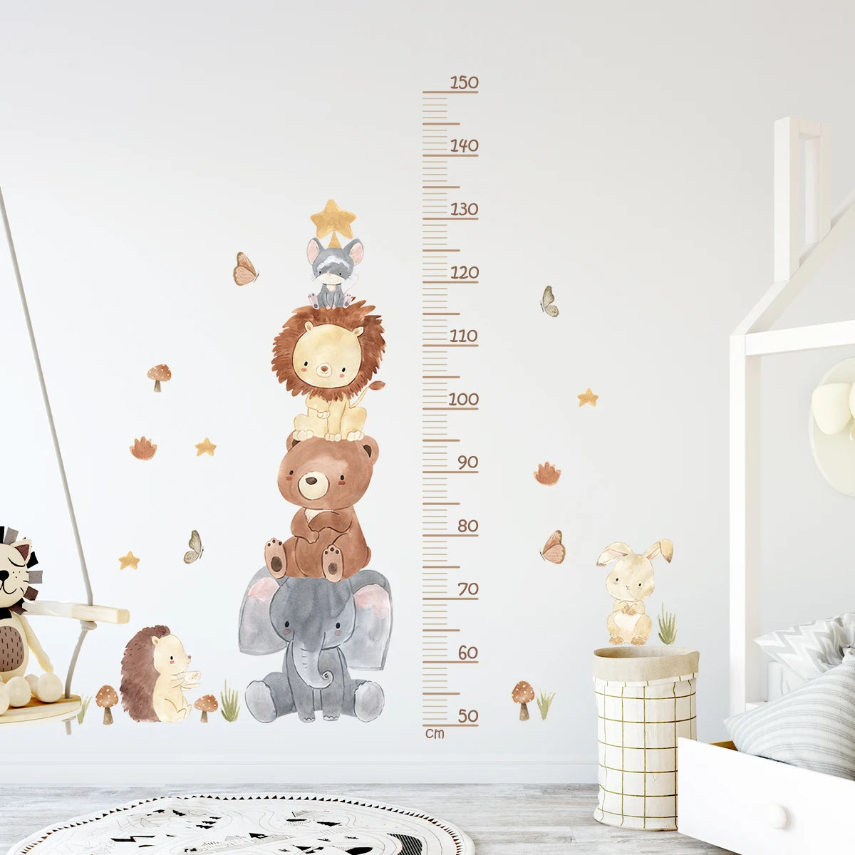Cartoon Animal Height Ruler Wall Stickers