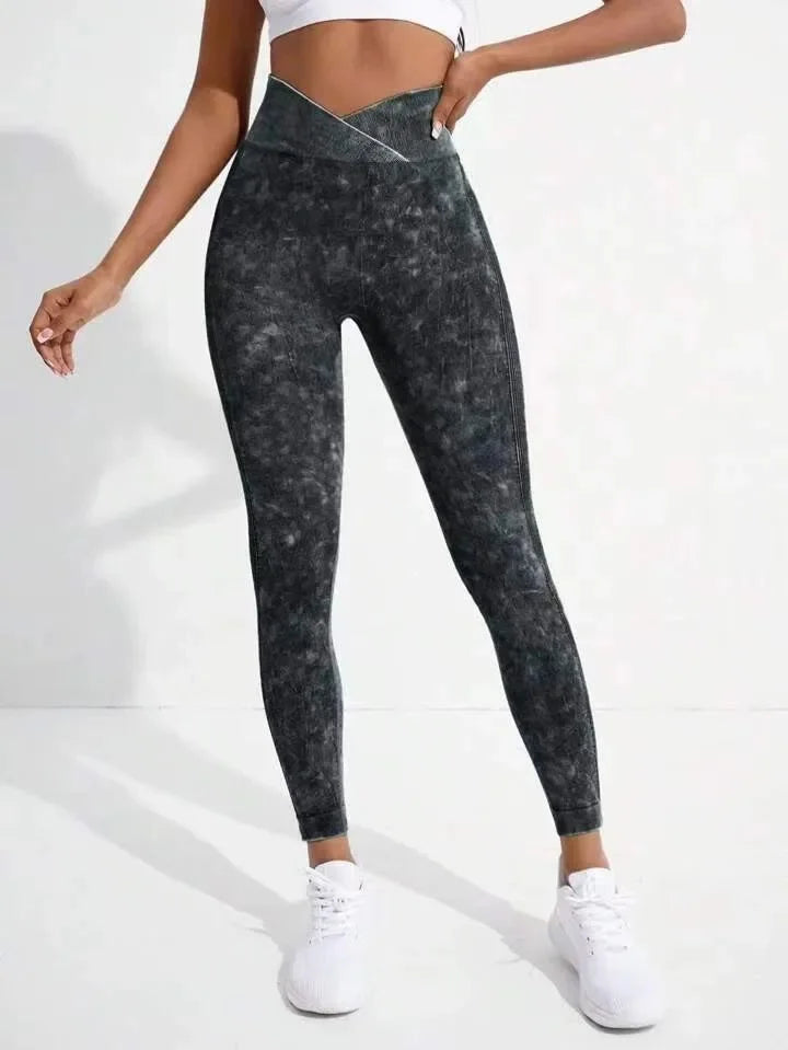 Seamless Cross-Waist Peach-Shape Leggings