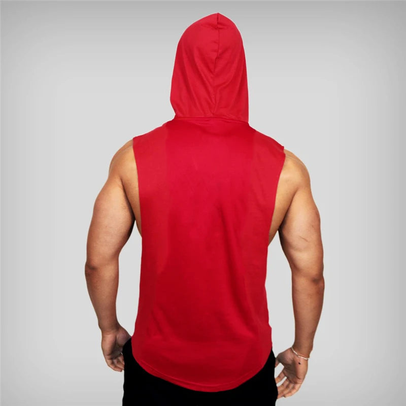 Bodybuilding Sleeveless Hooded Shirt