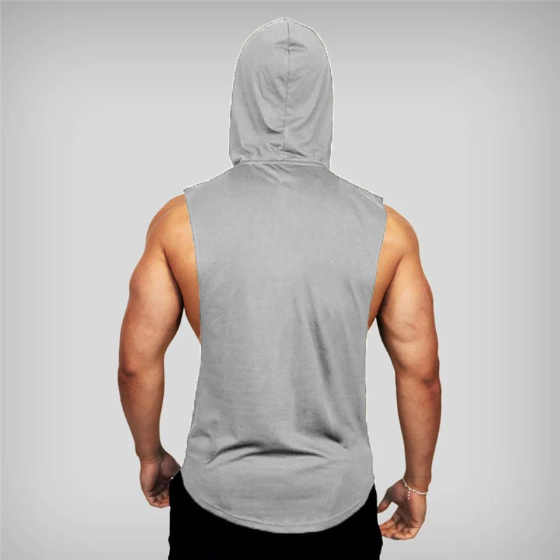 Bodybuilding Sleeveless Hooded Shirt