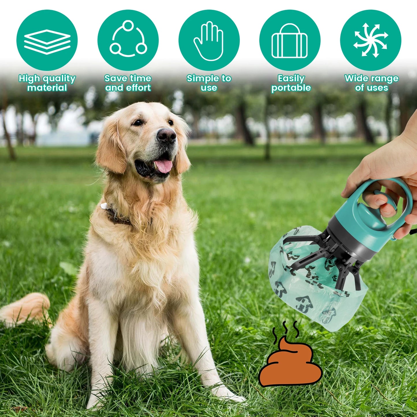 Pooper Scooper. Pet Toilet Portable Outdoor Garbage Bag,