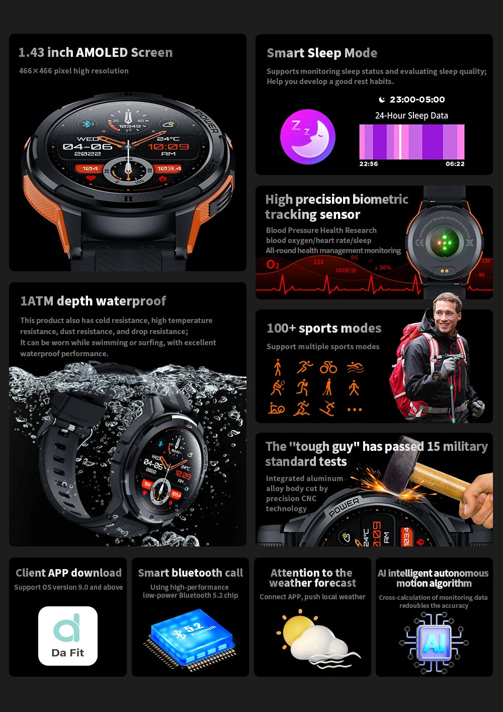 Sports Smartwatch Bluetooth Call