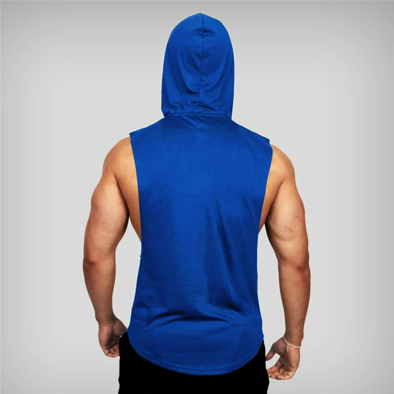 Bodybuilding Sleeveless Hooded Shirt