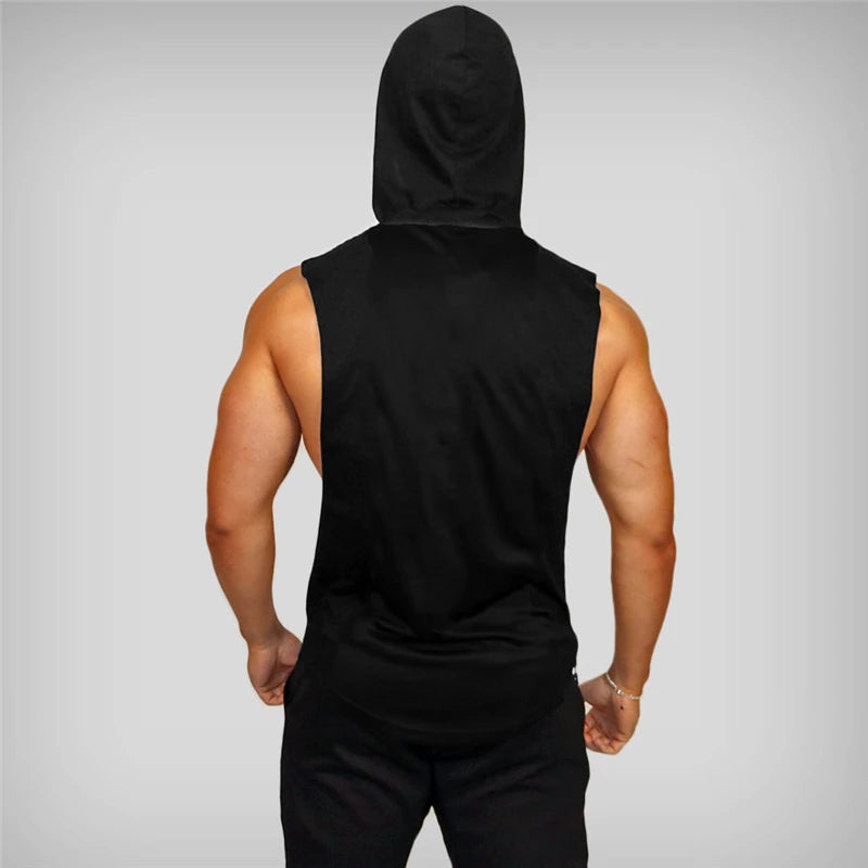 Bodybuilding Sleeveless Hooded Shirt