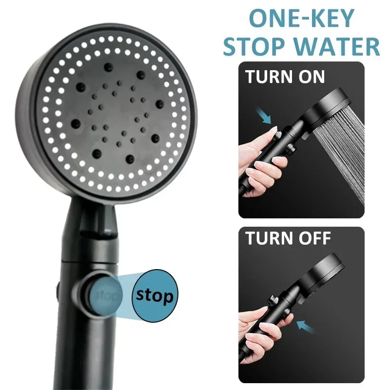 Shower Head 5 Modes Water Saving Spray