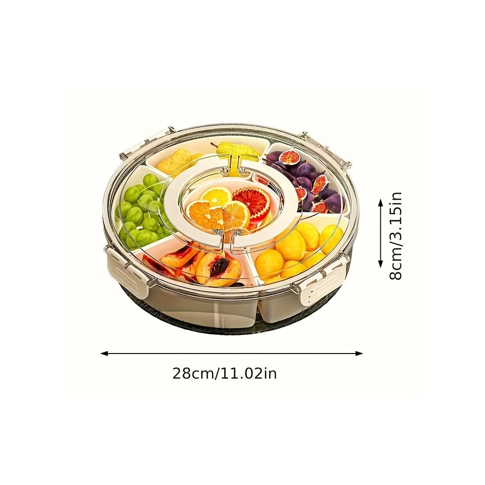Rotating Snack Tray with Lid and Handle