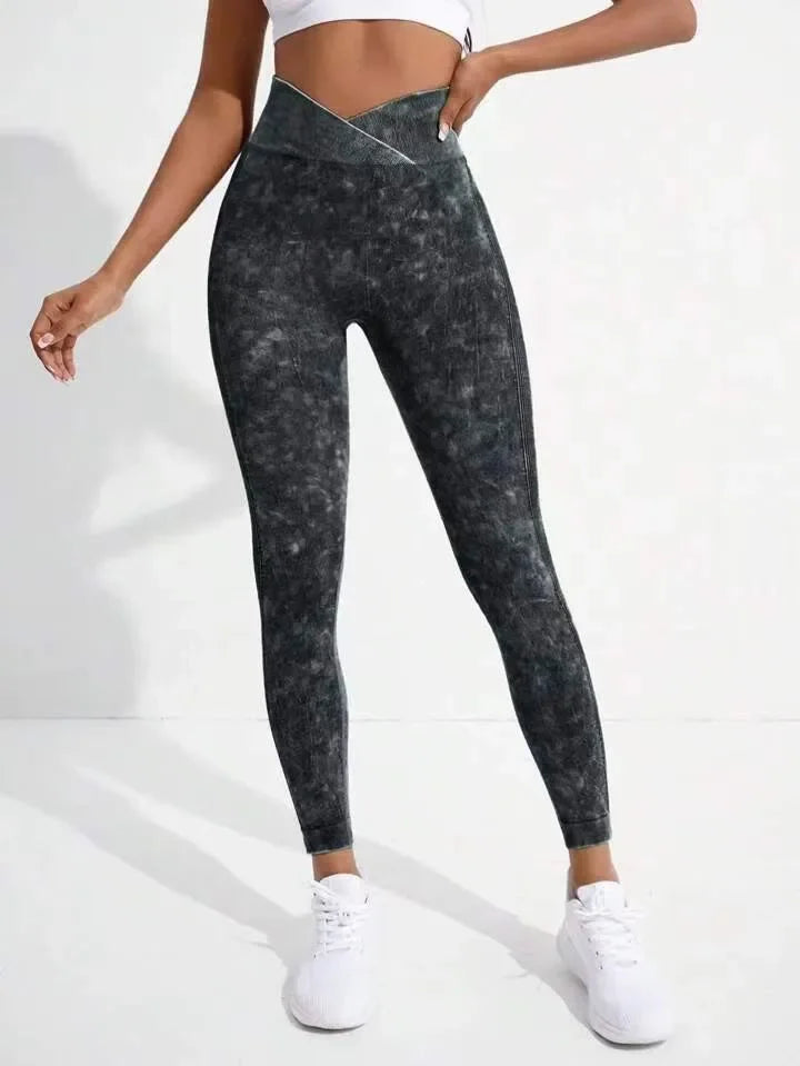 Seamless Cross-Waist Peach-Shape Leggings