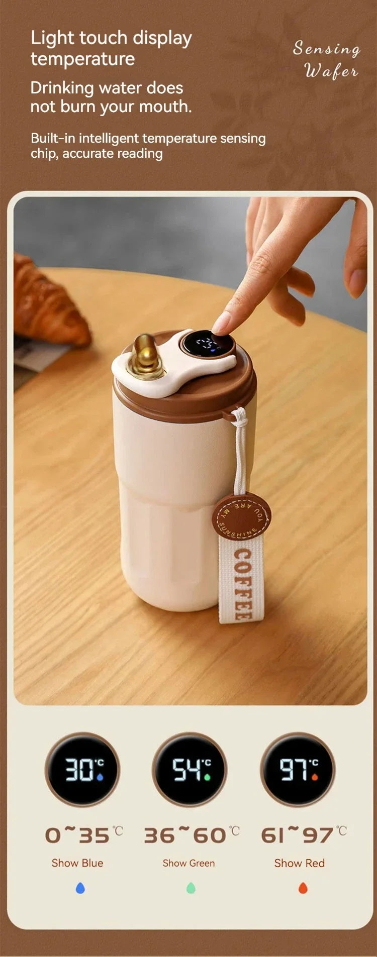 450ML Coffee Cup LED Temperature Display