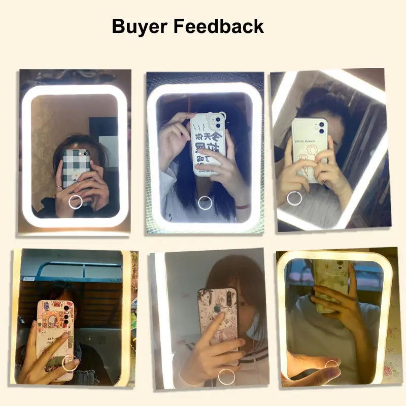 3 Colors LED Vanity Mirror with Touch Screen