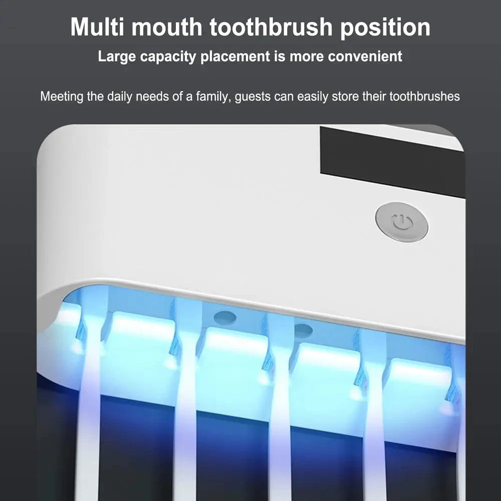 Wall Toothbrush Holder 5 Slots UV Toothpaste Dispenser