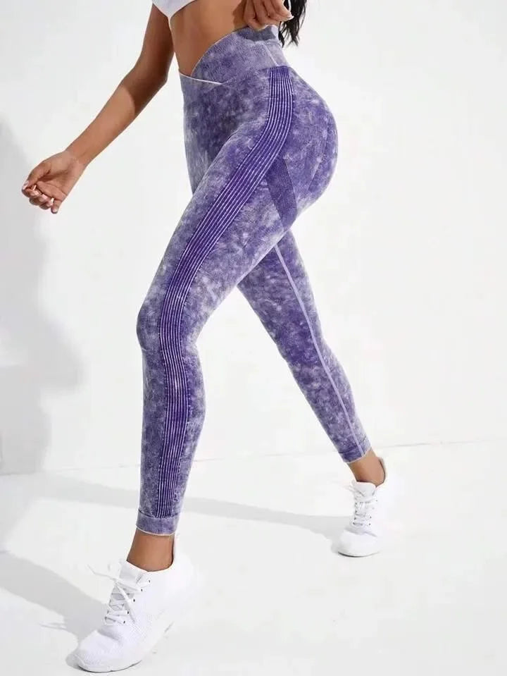 Seamless Cross-Waist Peach-Shape Leggings