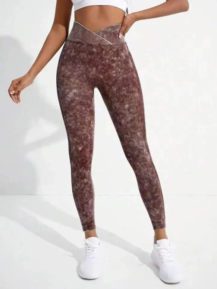 Seamless Cross-Waist Peach-Shape Leggings