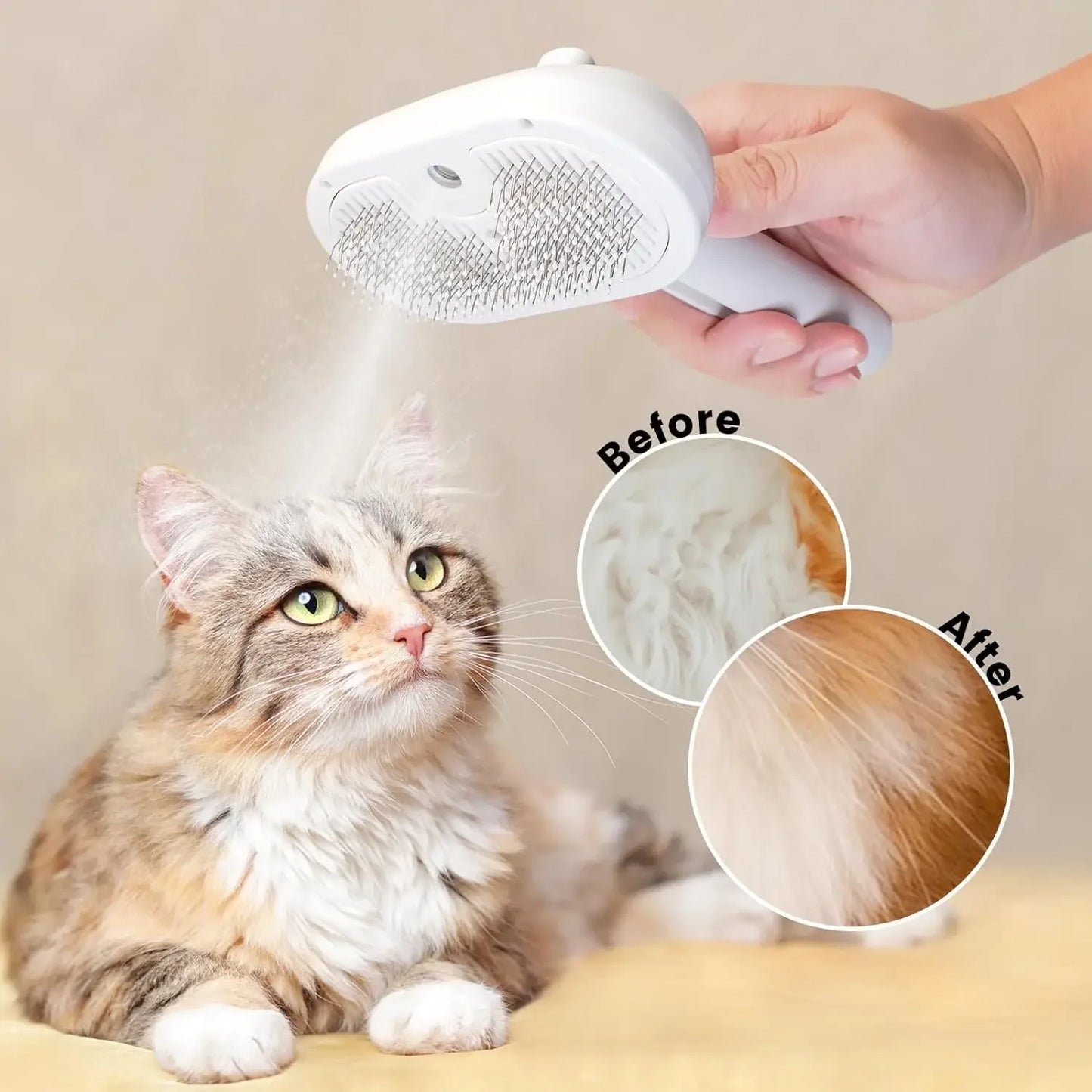 Upgraded Pet Spray Grooming Comb Steamy Floating Hair Removal