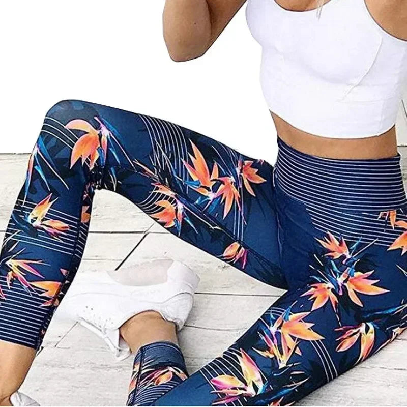 Letter Printed Women Sport Leggings