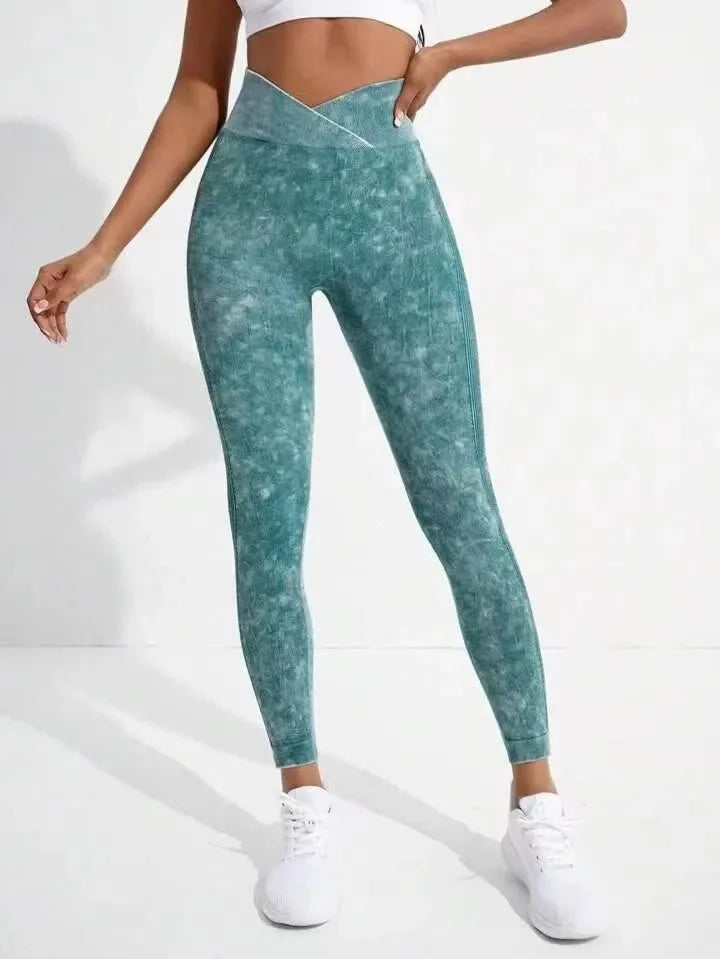 Seamless Cross-Waist Peach-Shape Leggings