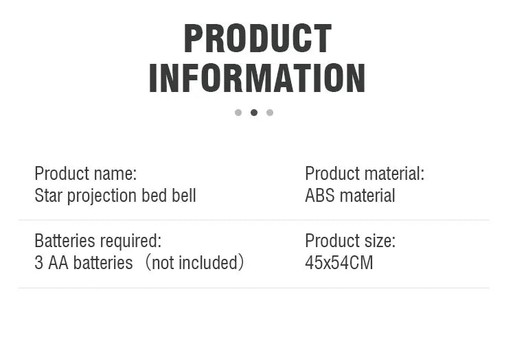 Crib Bell Baby Star Projection