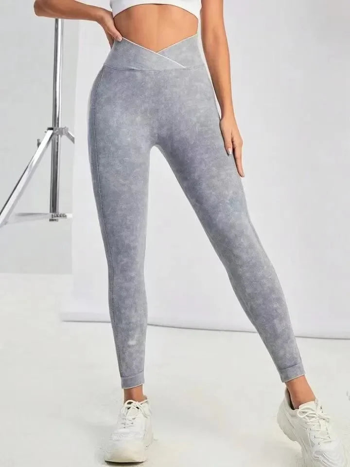 Seamless Cross-Waist Peach-Shape Leggings