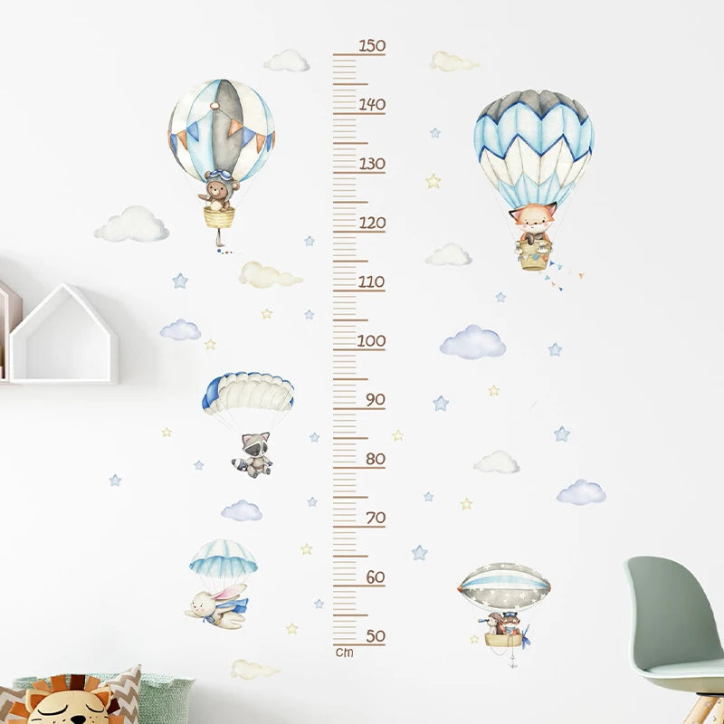 Cartoon Animal Height Ruler Wall Stickers