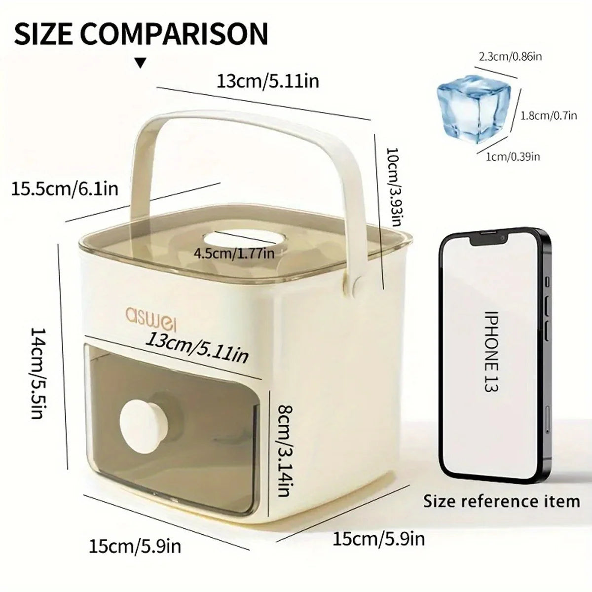 Ice Cube Maker with Easy-Press Lid