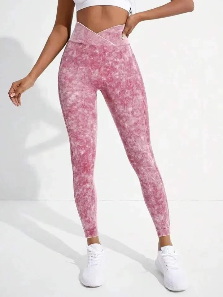 Seamless Cross-Waist Peach-Shape Leggings