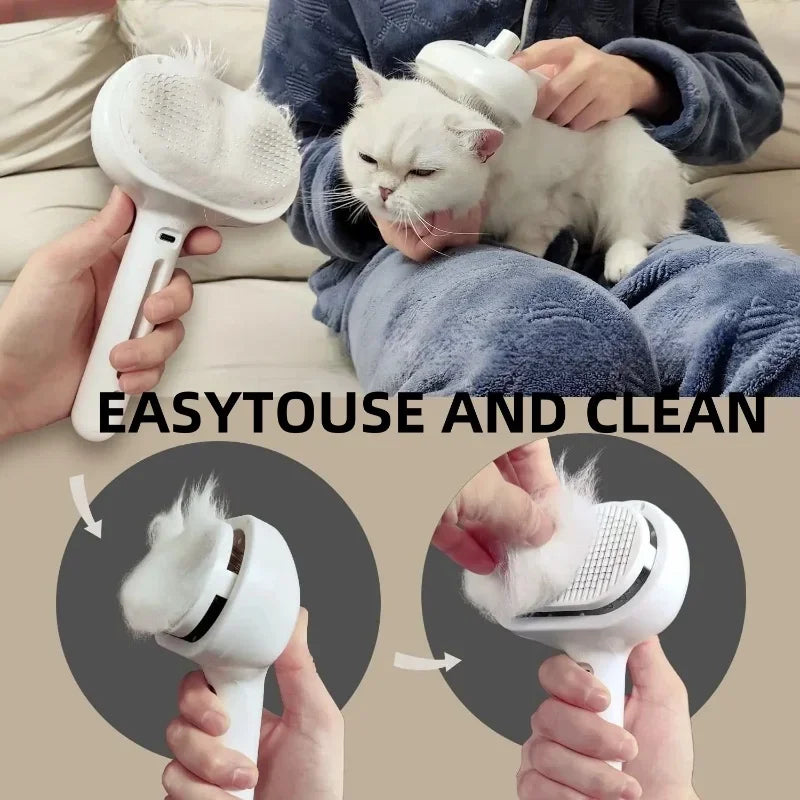 Upgraded Pet Spray Grooming Comb Steamy Floating Hair Removal