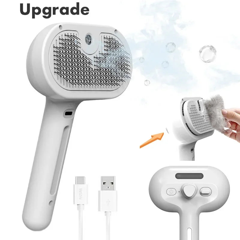 Upgraded Pet Spray Grooming Comb Steamy Floating Hair Removal
