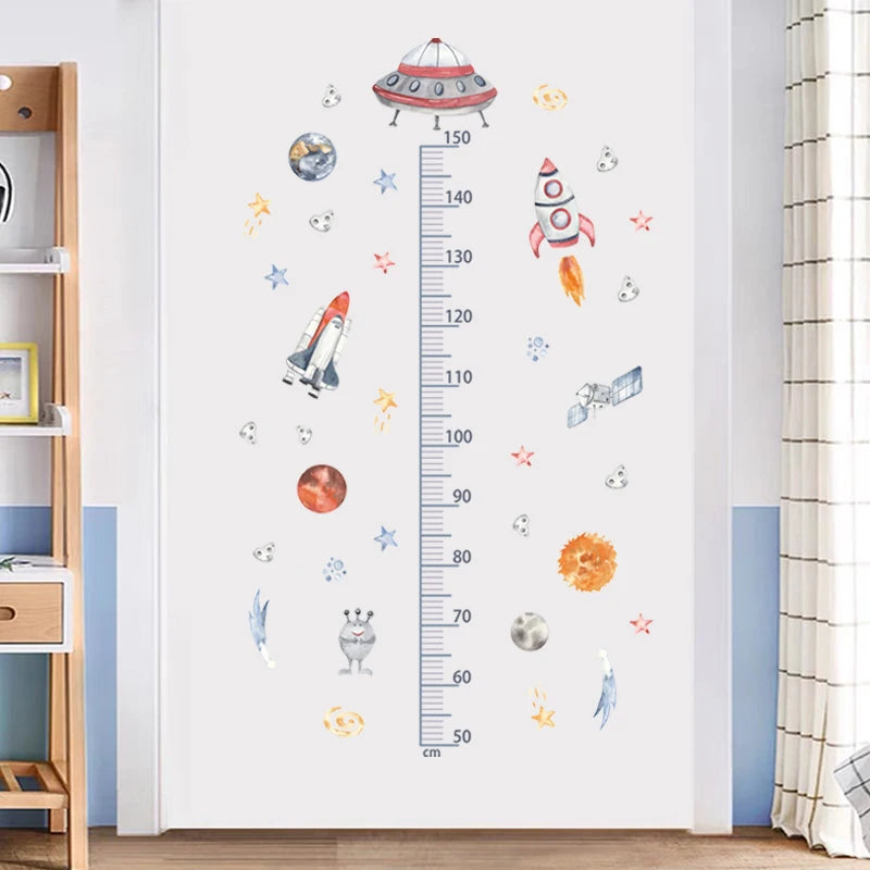 Cartoon Animal Height Ruler Wall Stickers