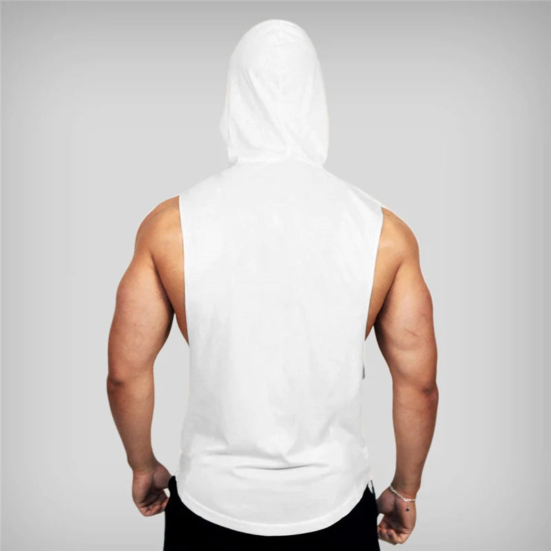 Bodybuilding Sleeveless Hooded Shirt