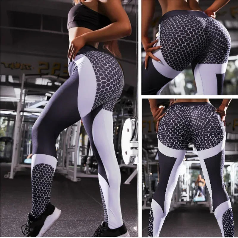 Letter Printed Women Sport Leggings