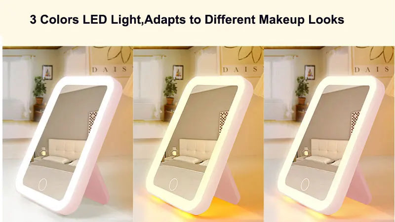 3 Colors LED Vanity Mirror with Touch Screen
