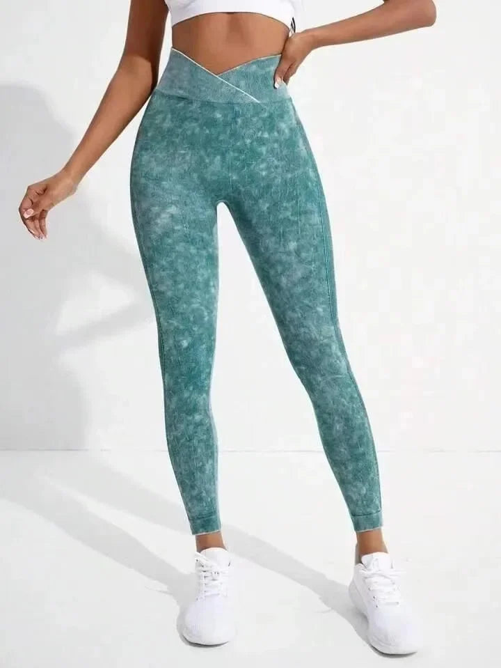 Seamless Cross-Waist Peach-Shape Leggings
