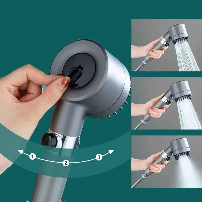 Handheld Shower Head with Three Speed Adjustment