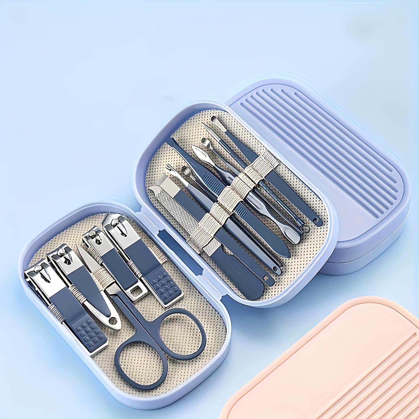 Modern Style 8/14pcs Stainless Steel Manicure And Pedicure Tool Set, Including Nail Clippers And Shaping Tools, Comes with a Portable Storage Box - Unisex Nail Care Kit, Odorless.
