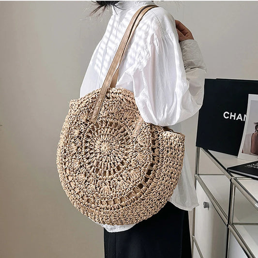 Large Capacity Straw Woven Shoulder Bag