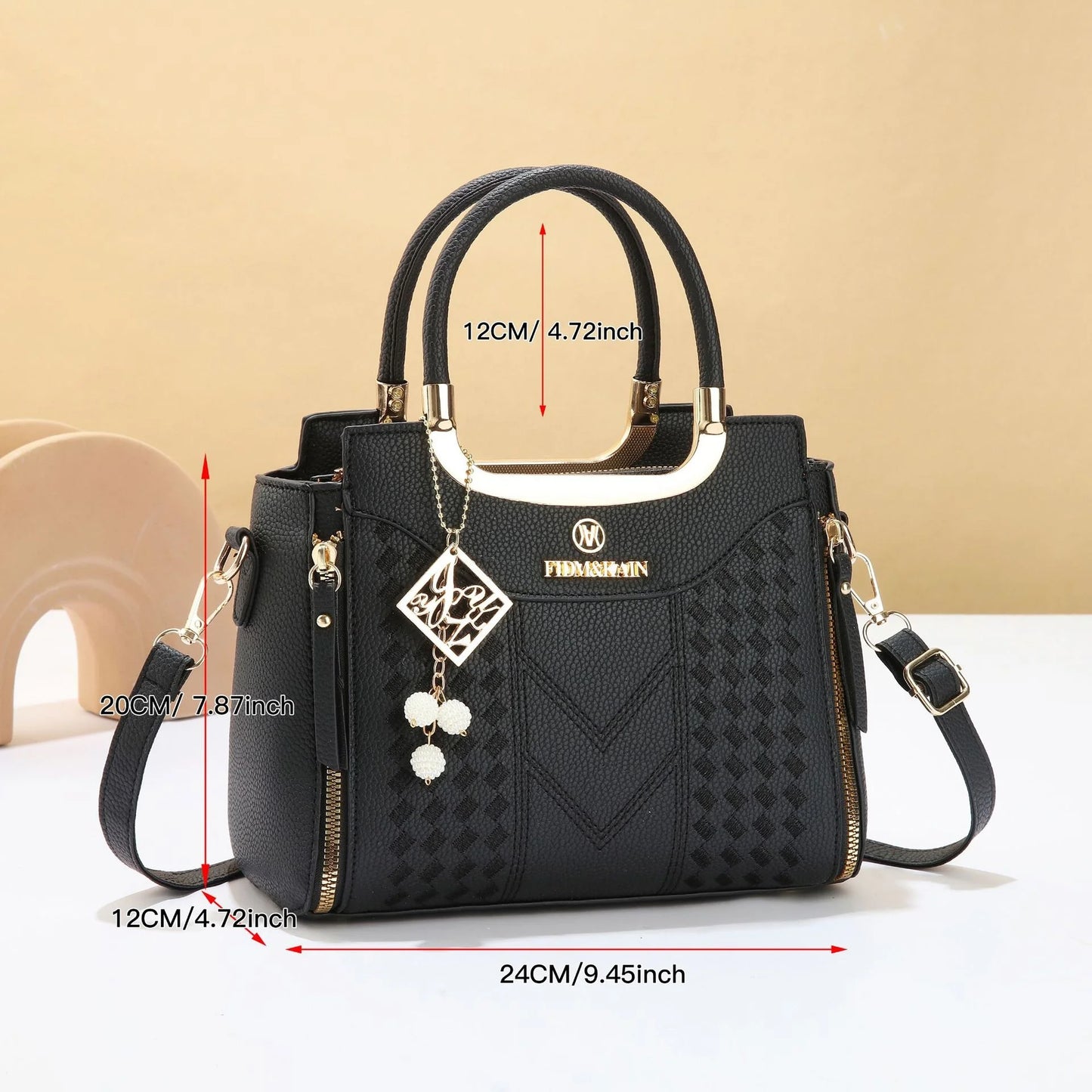 Vintage Style PU Tote Bag