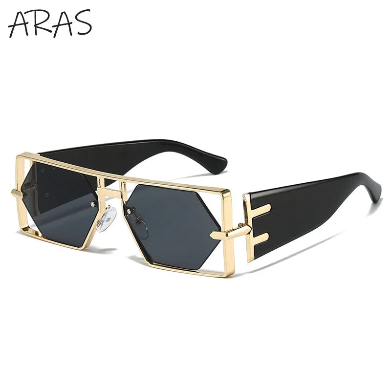 Luxury Hollow Metal Frame Sun Glasses