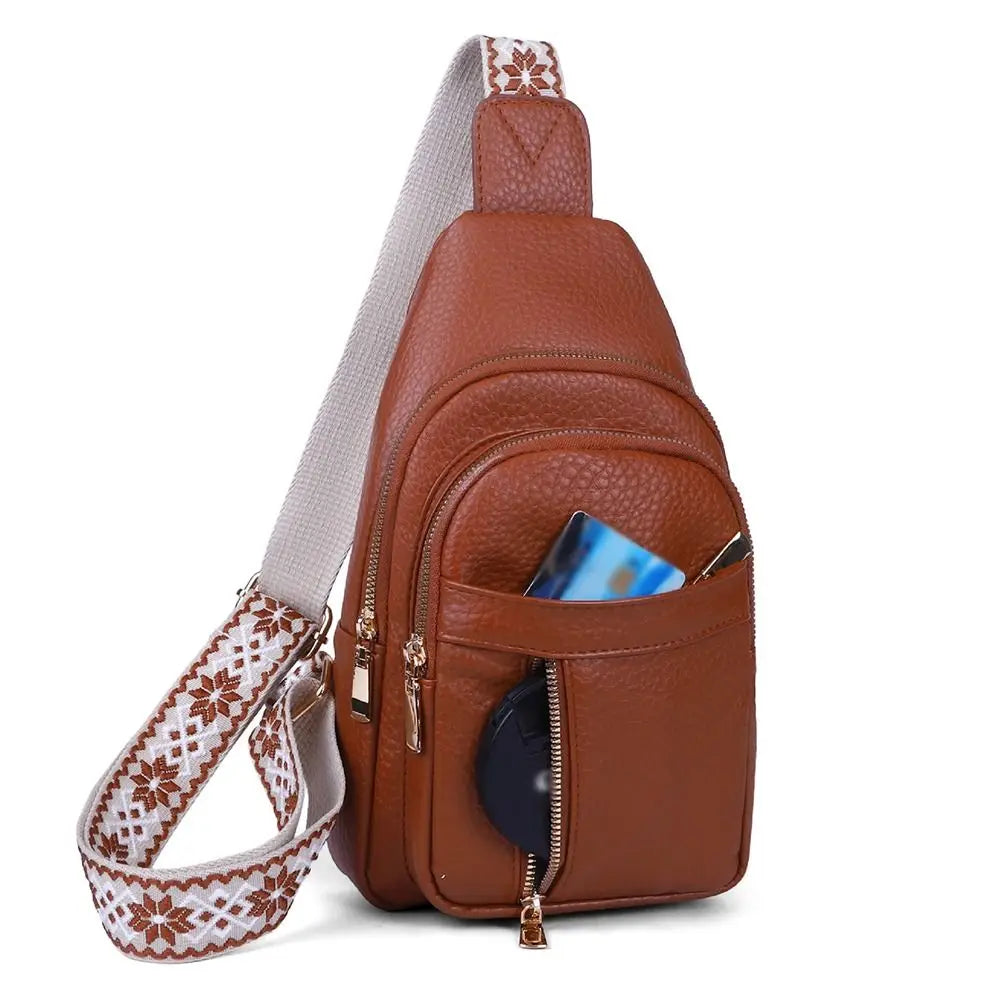 Casual PU Leather Bohemian Chest Bag