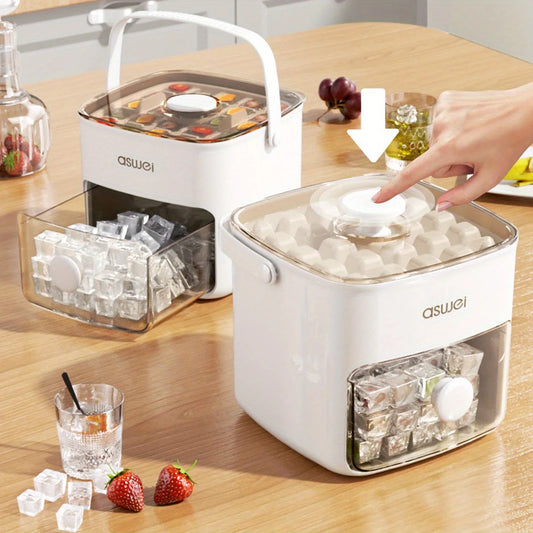 Ice Cube Maker with Easy-Press Lid