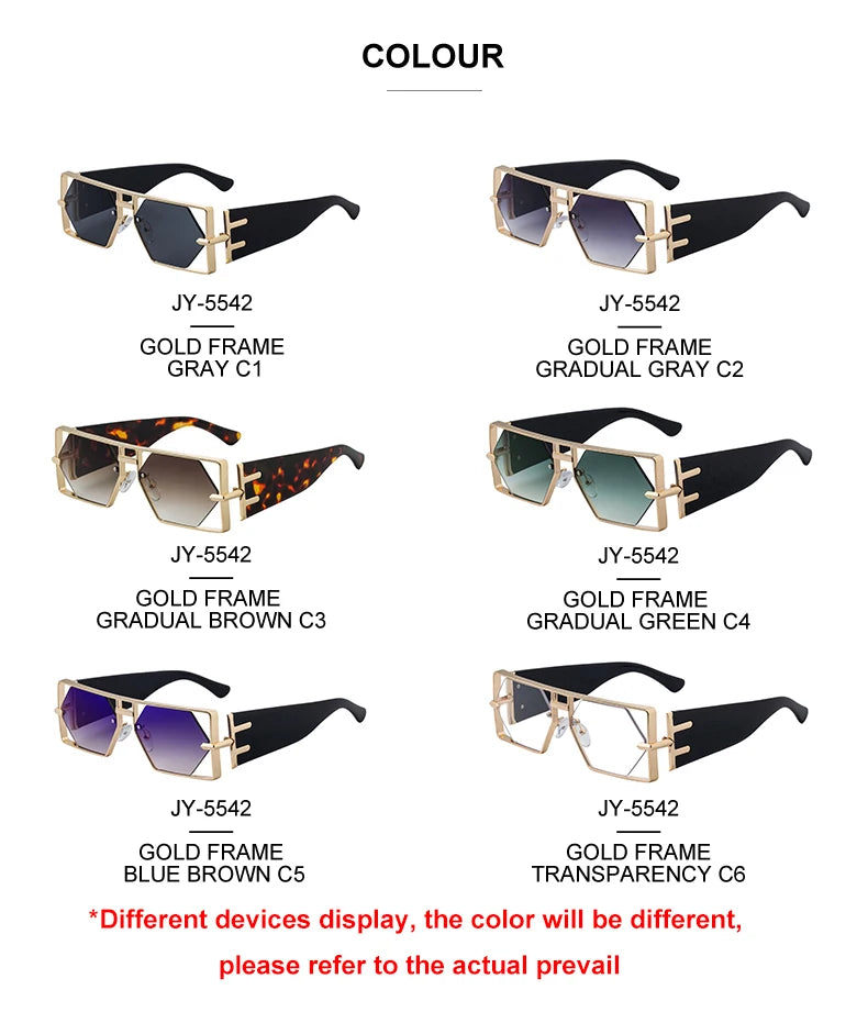 Luxury Hollow Metal Frame Sun Glasses