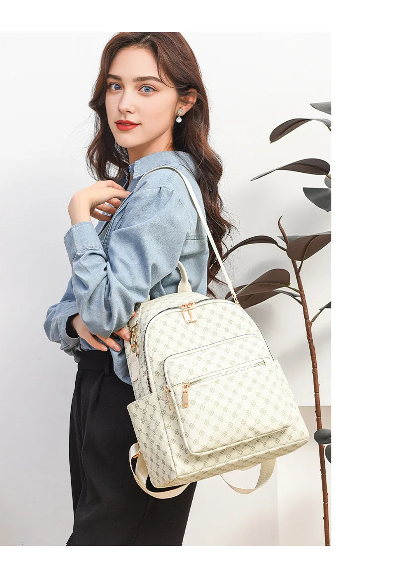 Retro Print Backpack Bag