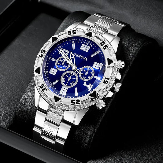 Men's Luxury Blue Dial Chronograph Watch