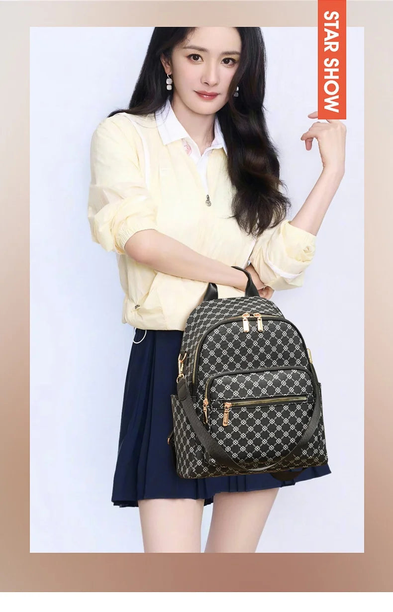Retro Print Backpack Bag