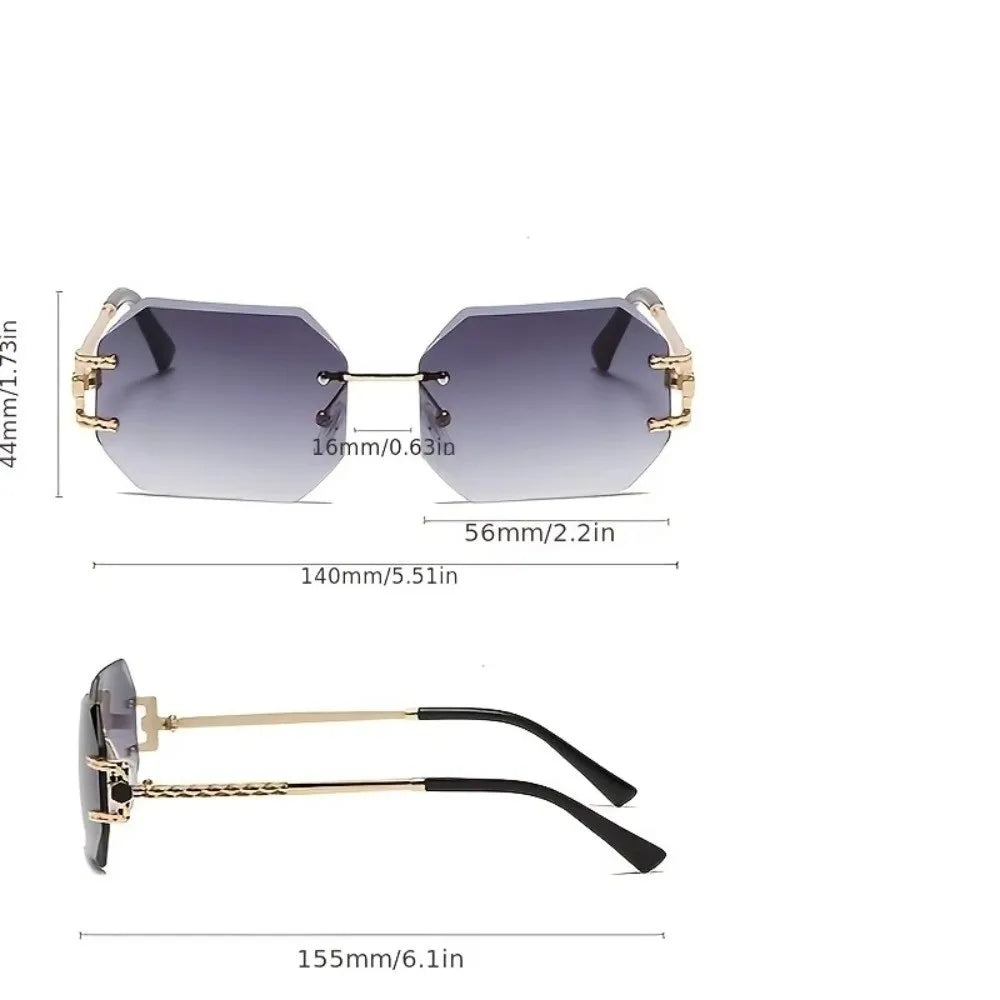Vintage Rimless Women Sunglasses