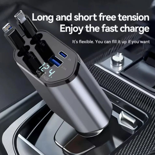 4 in 1 120W Car Charger Retractable