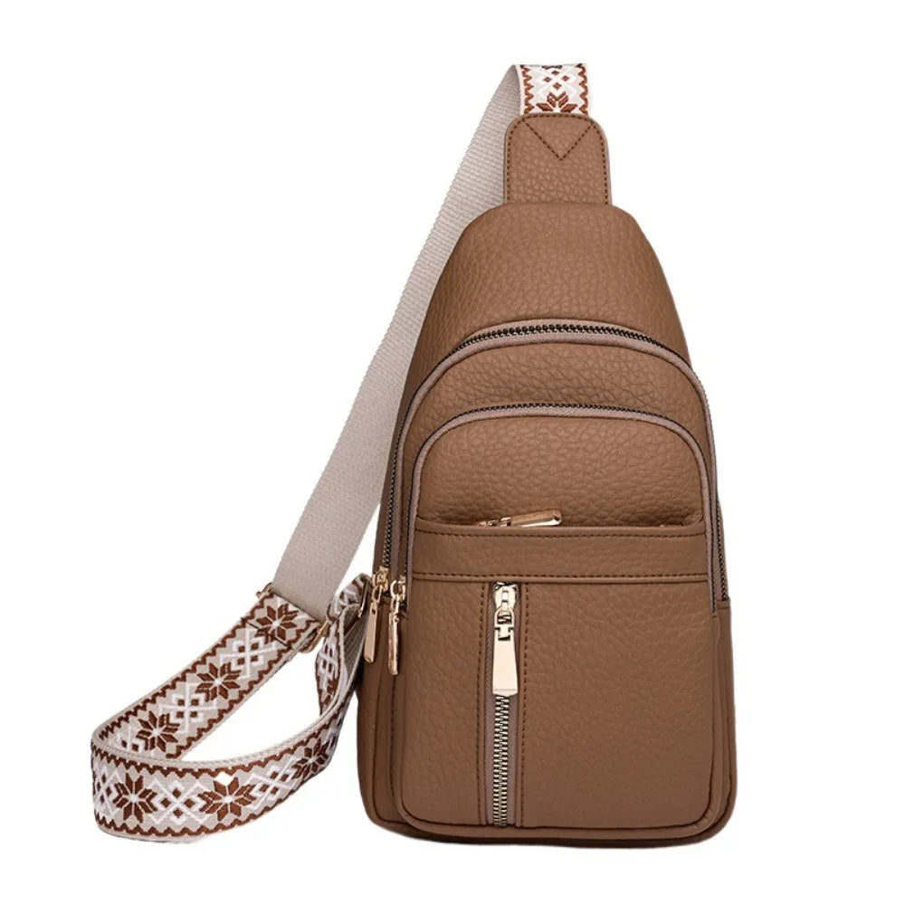 Casual PU Leather Bohemian Chest Bag