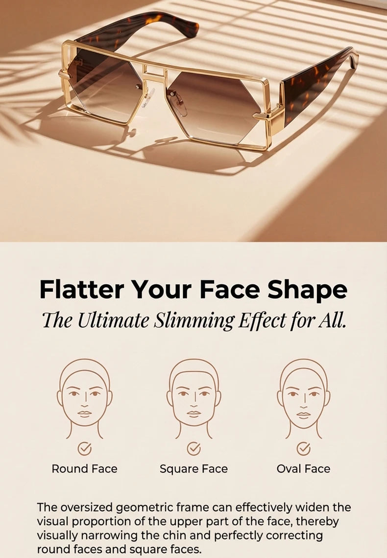 Luxury Hollow Metal Frame Sun Glasses