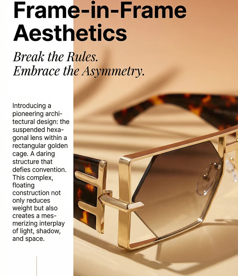 Luxury Hollow Metal Frame Sun Glasses