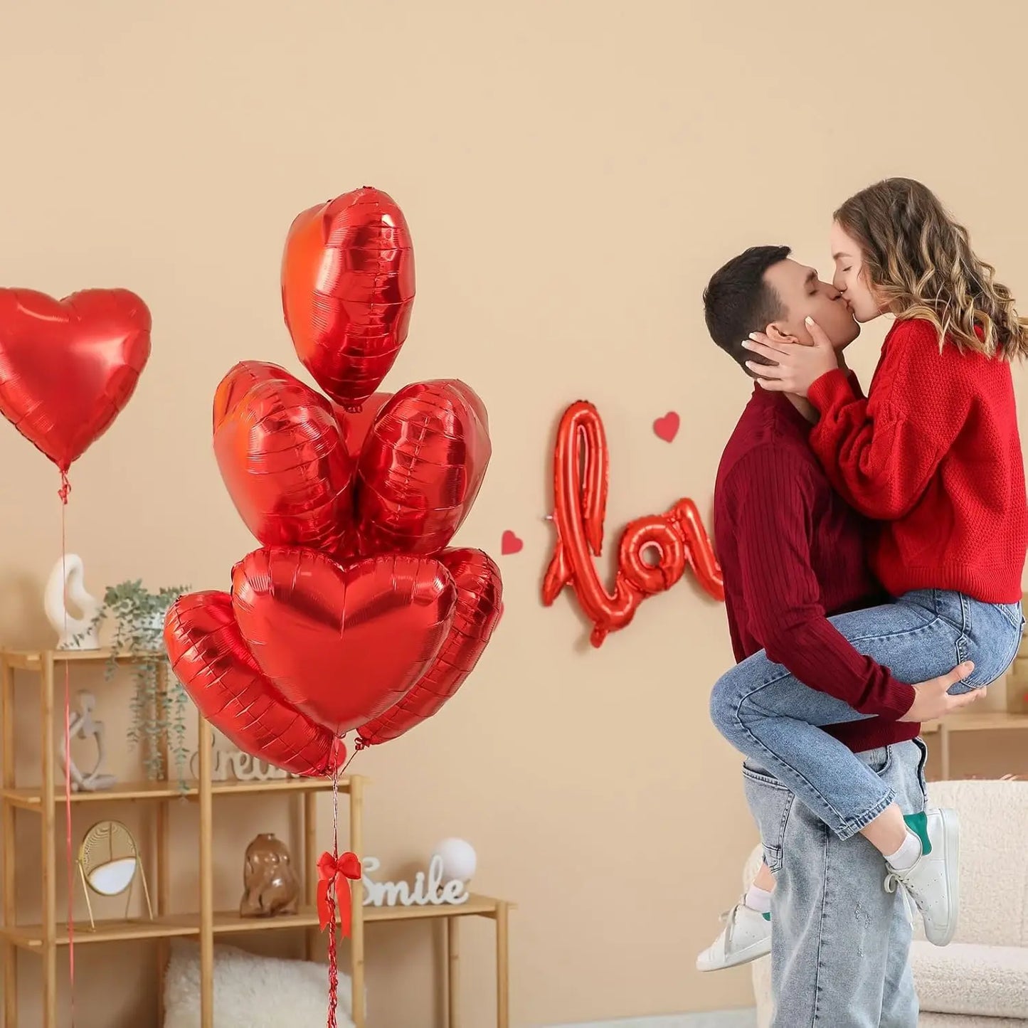 5-30PCS 18 Inches Large Foil Red Heart Shaped Balloons